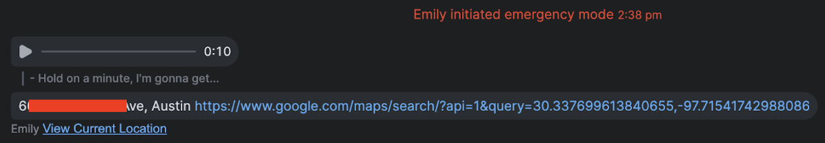 Emergency Alert on Dispatch Hub.png