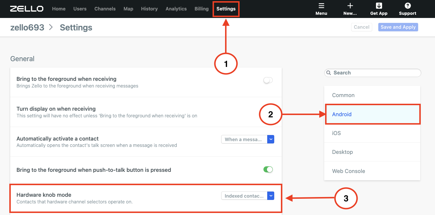 Follow the pathway Settings, Android, Hardware Knob Mode to enable