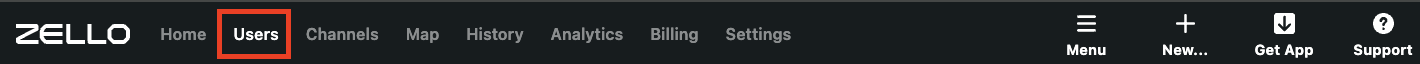 Open the Management Console's Users tab