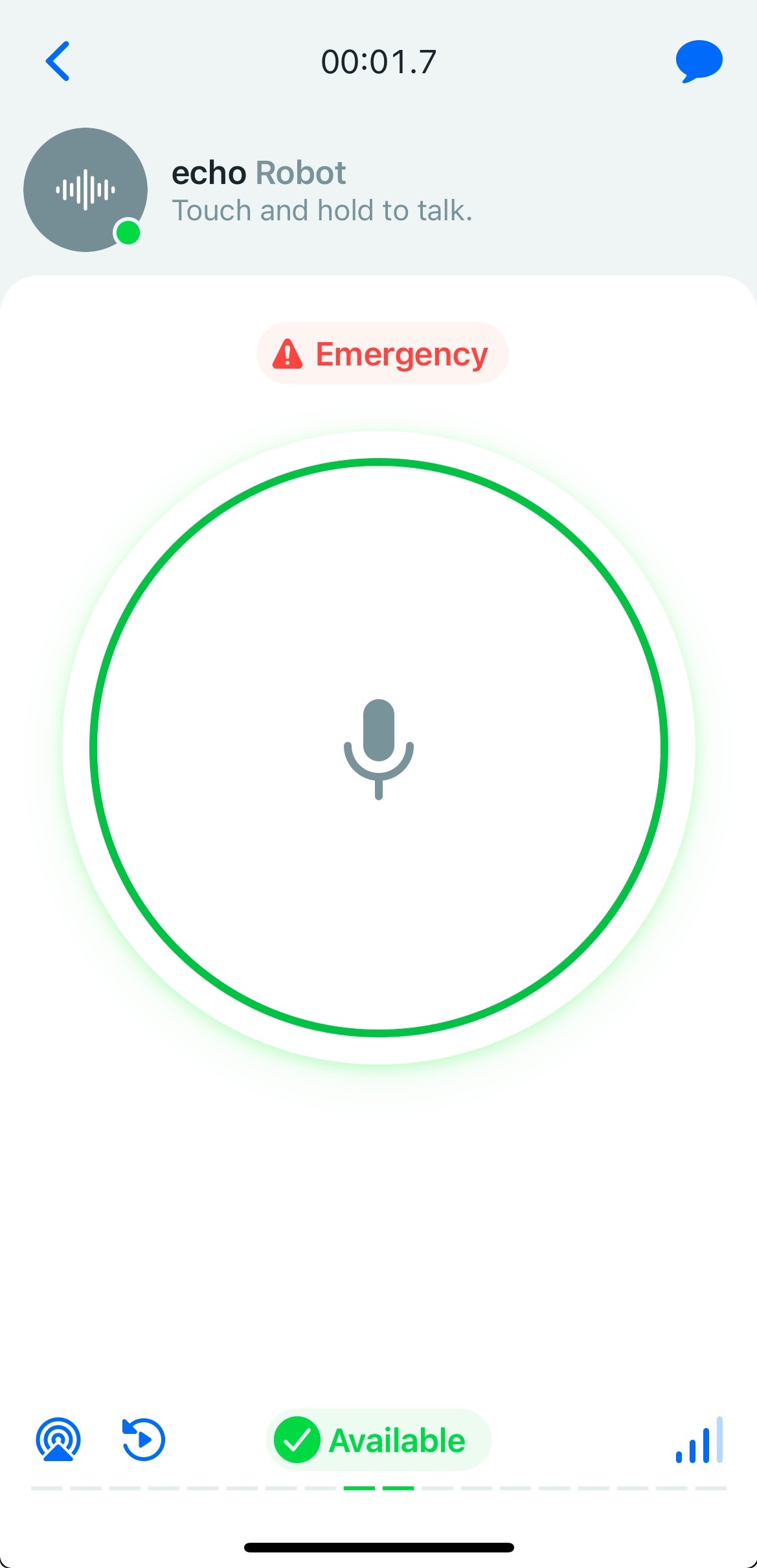 Receiving a voice message green PTT button.jpeg
