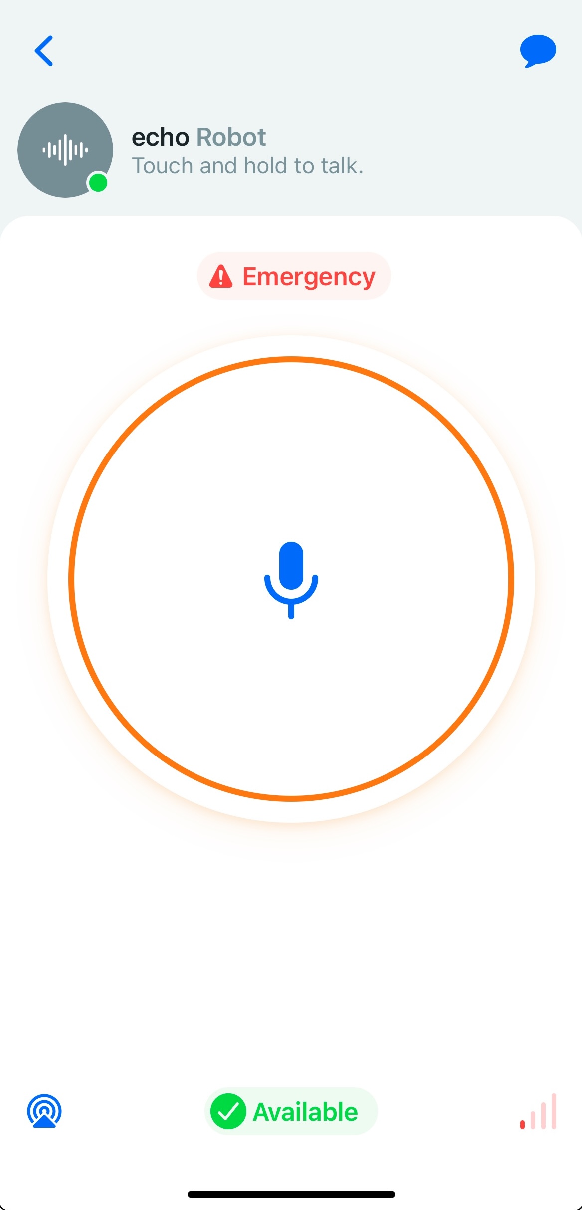 Receiving a voice message orange PTT button.jpeg